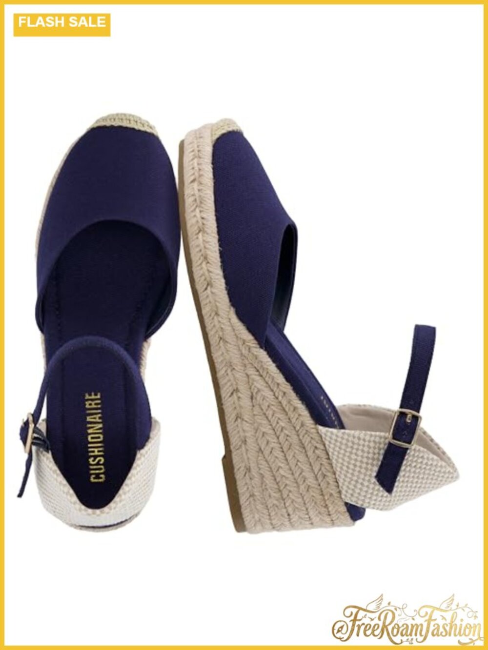 Women's Closed Toe Wedge Sandals Platform Espadrille Heels Adjustable Buckle